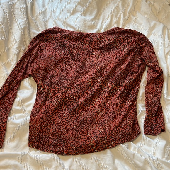 Maison Scotch red leopard print long sleeve shirt - Picture 4 of 4